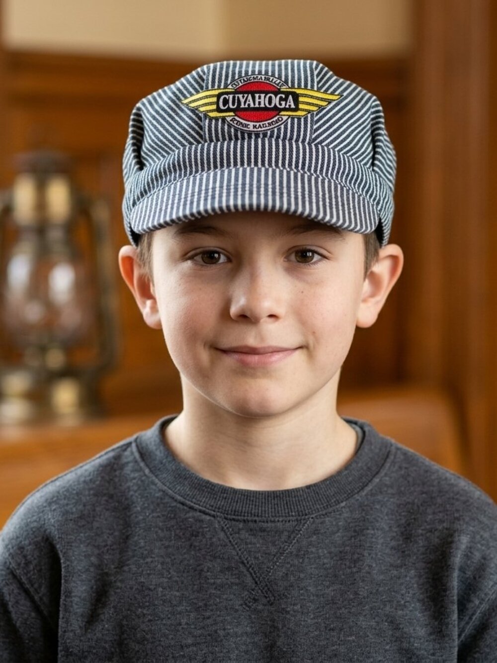 Cuyahoga Hat Conductor Kids Size O/S Blue Strap Child Scenic Railroad Snapback A
